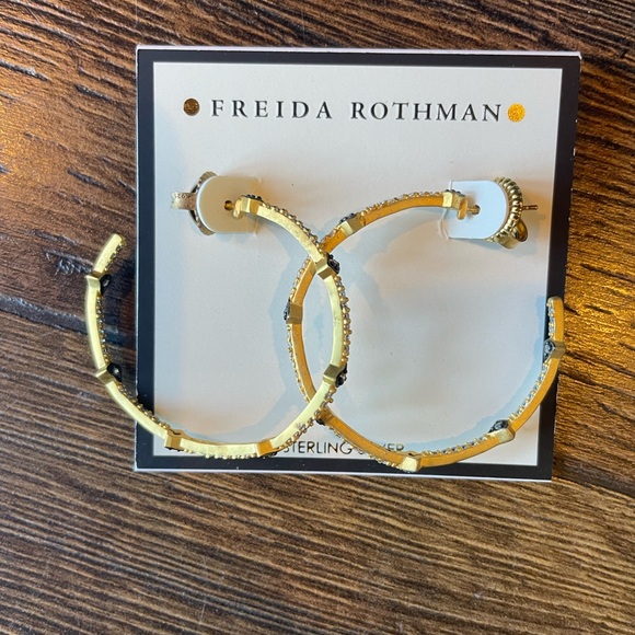 Freida Rothman Best Selling Pave Arrow Hoop Earrings, NWOT - Picture 8 of 9